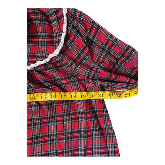 LANZ OF SALZBURG Red Plaid Flannel Nightgown Size Medium - Picture 9 of 13
